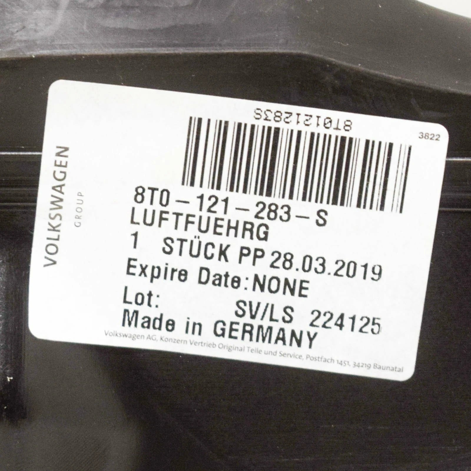 NEW AUDI A5 8T S5 LEFT AIR DUCT 8T0121283S