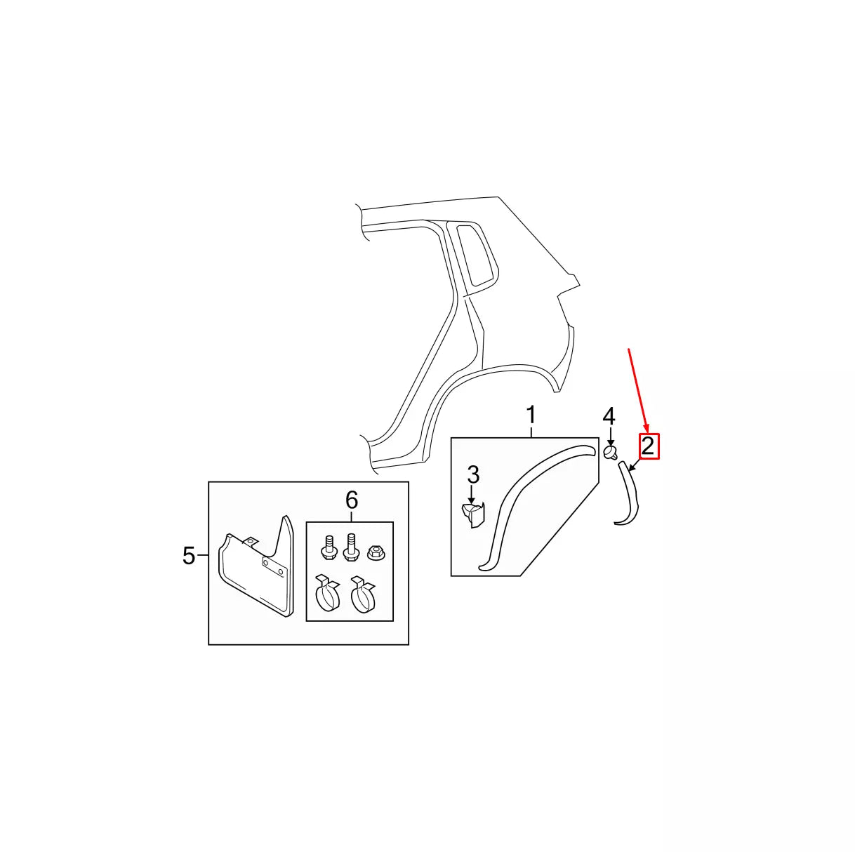 NEW VW TIGUAN MK1 REAR LEFT WHEEL ARCH MOLDING R-LINE 5N0853817C9B9 ORIGINAL