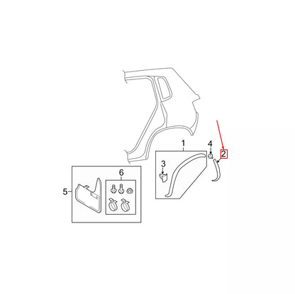 NEW VW TIGUAN MK1 REAR LEFT WHEEL ARCH MOLDING R-LINE 5N0853817C9B9 ORIGINAL