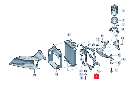 NEW AUDI A8 4H LEFT AUXILIARY RADIATOR HOLDER BRACKET 4H0121239B ORIGINAL