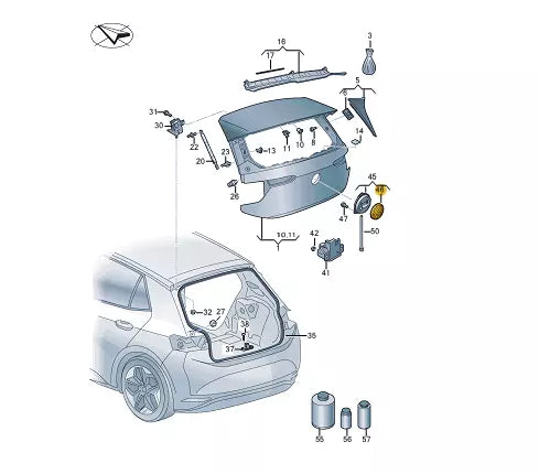 NEW VOLKSWAGEN ID.3 E11 REAR TRUNK BOOTLID BADGE EMBLEM 10A898633AWA ORIGINAL