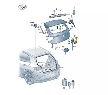 NEW VOLKSWAGEN ID.3 E11 REAR TRUNK BOOTLID BADGE EMBLEM 10A898633AWA ORIGINAL