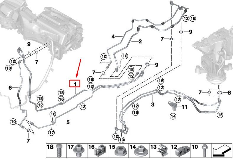 new bmw x7 g07 a/c suction pipe 64536836524 original