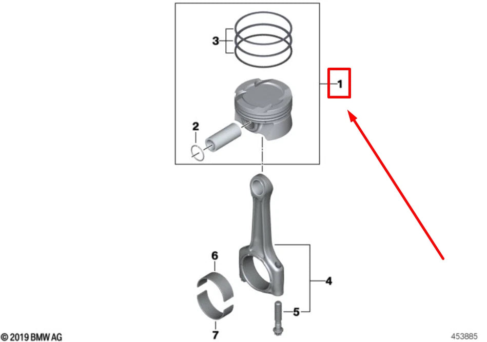 NEW BMW X4 G02 PISTON 8637807 11258637807 ORIGINAL