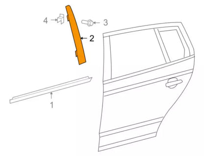 NEW VW GOLF MK6 REAR RIGHT DOOR EXTERIOR B-PILLAR TRIM 5K6839902B041