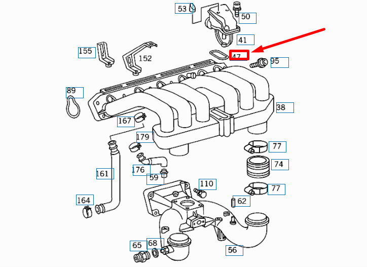 NEW MERCEDES-BENZ E W210 INTAKE MANIFOLD GASKET A1041411180 ORIGINAL