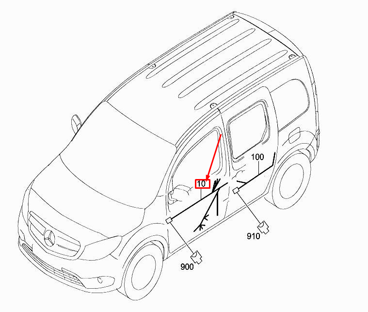 new mercedes-benz citan w415 front left door wiring harness a4155402701 original