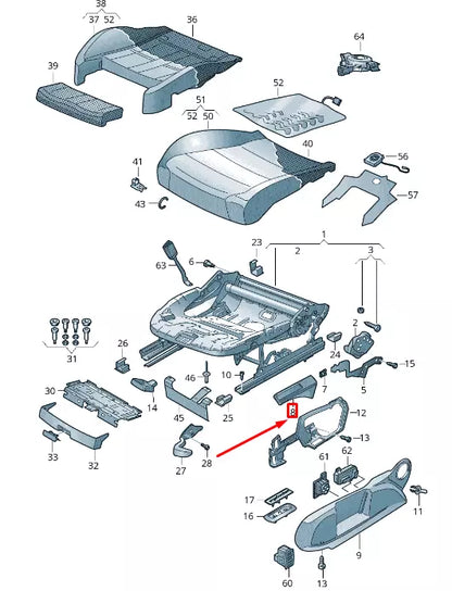 NEW VW ARTEON 3H7 FRONT LEFT SEAT HEIGHT ADJUSTMENT HANDLE 3G88822512JV