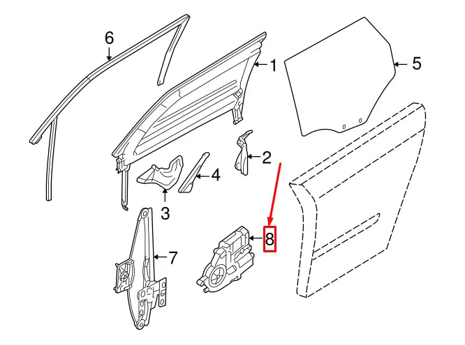 NEW AUDI A3 SPORTBACK 8P REAR LEFT WINDOW MOTOR 8P4959801F ORIGINAL