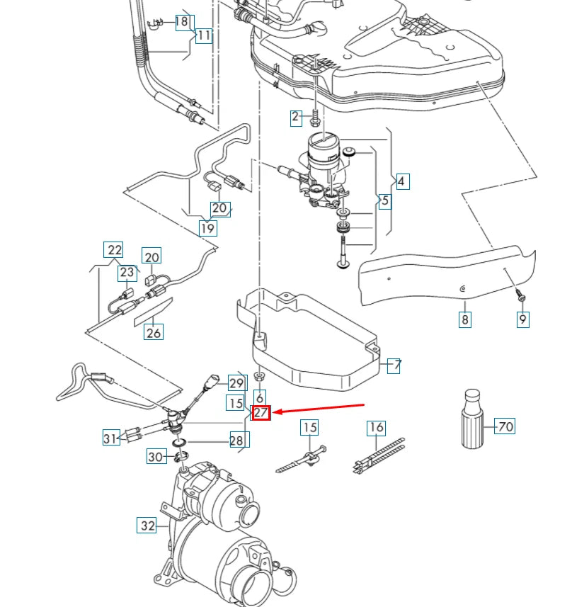 NEW AUDI Q3 8U REDUCTION AGENT INJECTOR 04L131113Q ORIGINAL