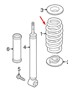 NEW VOLKSWAGEN TIGUAN 5N REAR RIGHT COIL SPRING 1K0511115CF