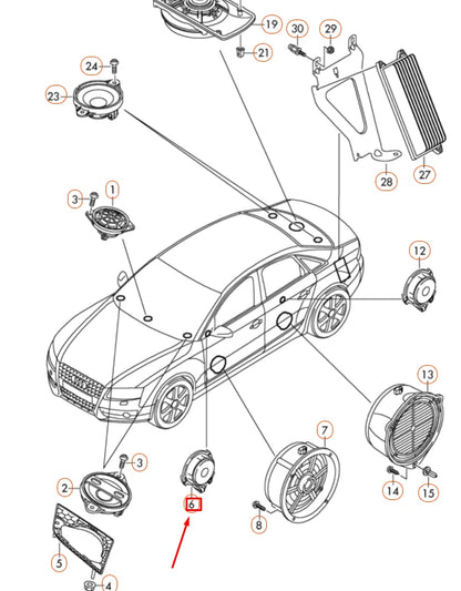 NEW AUDI A4 B8 FRONT DOOR TREBLE SPEAKER 8T0035399B ORIGINAL