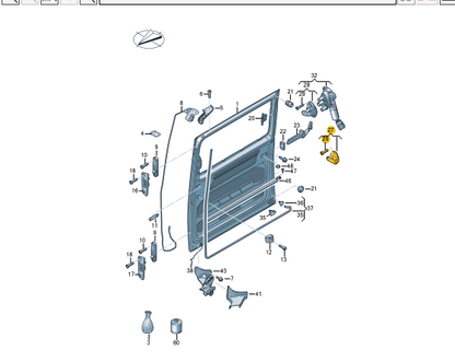 NEW VW TRANSPORTER T6 LEFT SLIDING DOOR STRIKER PLATE 7E0843767B ORIGINAL