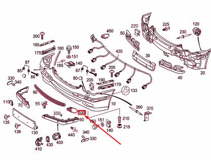 NEW MERCEDES-BENZ C W203 FRONT LEFT AIR INLET GRILLE A2038851753 ORIGINAL