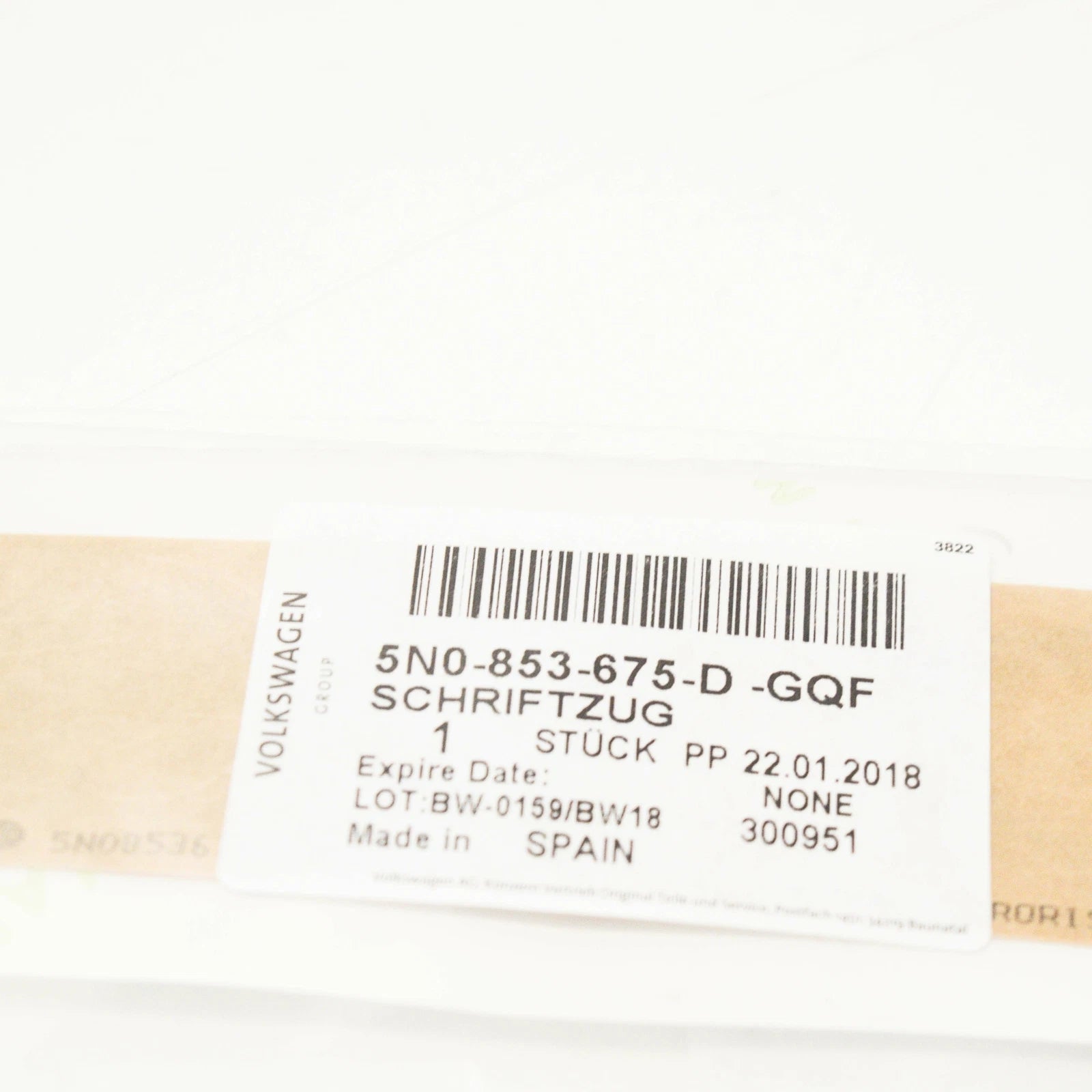 NEW VOLKSWAGEN EOS REAR INSCRIPTION EMBLEM BADGE 5N0853675DGQF