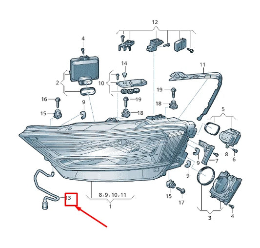NEW AUDI A8 4N RIGHT HEADLIGHT HOUSING VENT HOSE 4N0941718