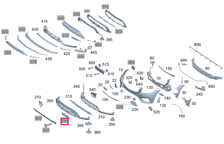 NEW MERCEDES-BENZ GLC C253 FRONT LEFT BUMPER COVER AREA A2538856306 ORIGINAL