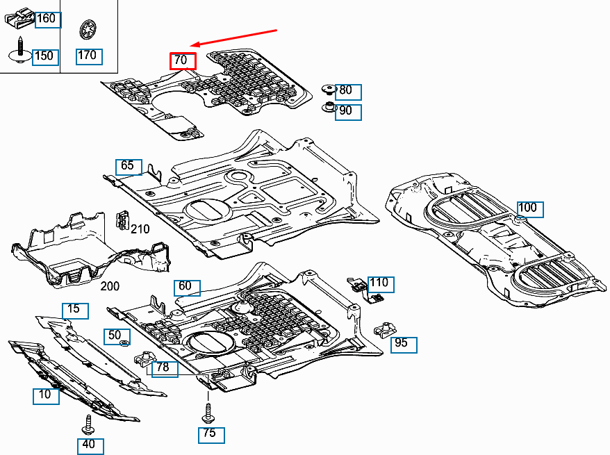 new mercedes-benz ml w166 undershields damping mat a1665240585 original