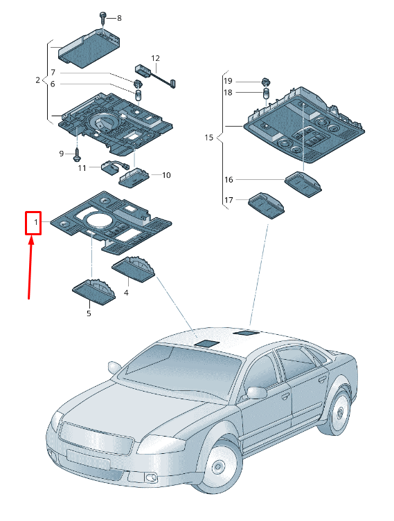 new audi a8 d3 4e roof console combination switch bracket 4e0947139an9nq