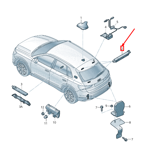 new audi q3 f3 sportback right upper antenna amplifier 83a035225b original