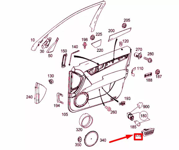 NEW MERCEDES-BENZ C W204 FRONT LEFT DOOR INTERIOR LIGHT A20482079019051 ORIGINAL