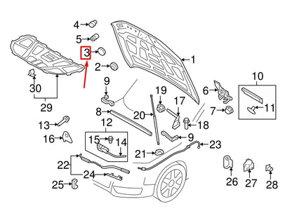 NEW AUDI Q3 8U FRONT HOOD PLUG 8P4803593A ORIGINAL