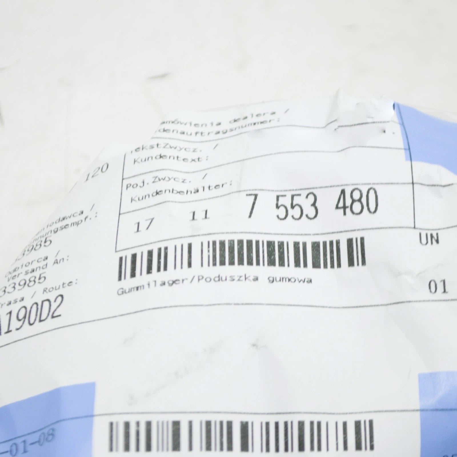 NEW BMW X5 E70 RADIATOR RUBBER MOUNTING 17117553480 ORIGINAL