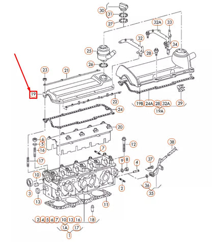NEW AUDI A3 8L CYLINDER HEAD COVER 06A103475C ORIGINAL
