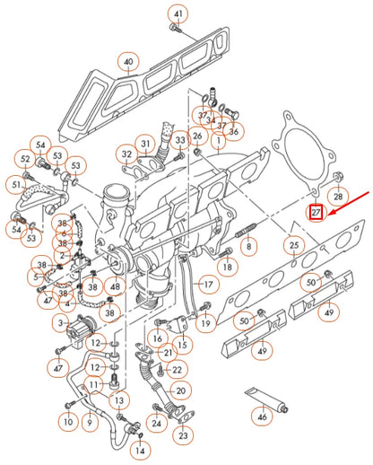 NEW AUDI A4 B8 ENGINE EXHAUST TURBOCHARGER GASKET 8K0253115L ORIGINAL