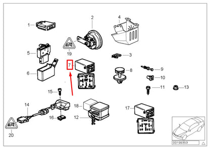 NEW BMW 3 COMPACT E36 CRASH ALARM RELAY 8364692 61358364692 ORIGINAL