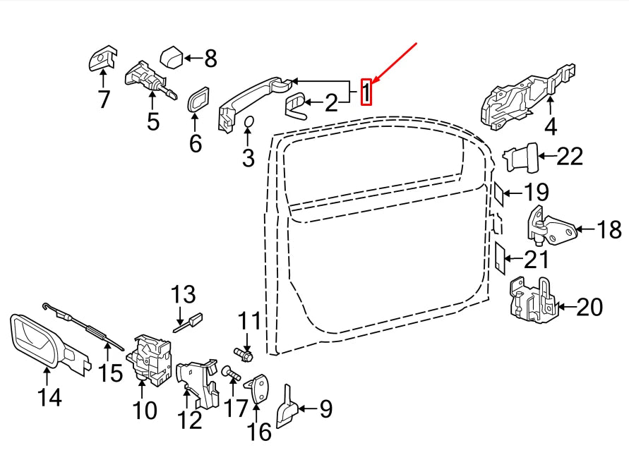 NEW VW JETTA III 1K2 FRONT DOOR EXTERIOR HANDLE 1K5837205GRU ORIGINAL