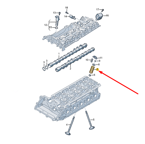 new cupra formentor inlet valve spring 06f109623j original