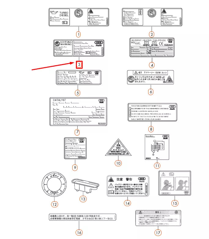 NEW AUDI A4 B8 AIR CONDITIONER STICKER 8K0010515AL ORIGINAL