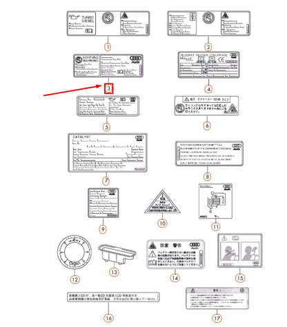 NEW AUDI A4 B8 AIR CONDITIONER STICKER 8K0010515AL ORIGINAL