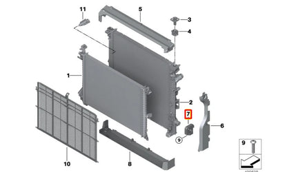 NEW BMW X5 G05 RIGHT RADIATOR HOLDER 17118659077 ORIGINAL