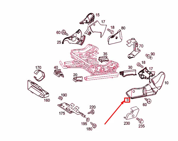 NEW MB E CL203 FRONT LEFT SEAT ADJUSTMENT COVER LHD A20991821307E94 ORIGINAL