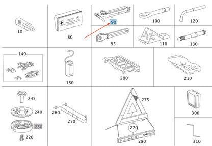 NEW MERCEDES-BENZ ML W164 LIFT JACK A1645800218 ORIGINAL