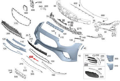 new mb e c238 front bumper lower center trim molding a2388856600 original