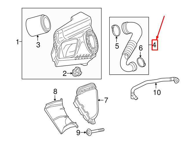 NEW AUDI A6 AVANT C7 ENGINE AIR INTAKE HOSE 4G0129615K ORIGINAL