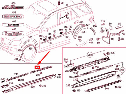 NEW MERCEDES-BENZ ML W164 REAR RIGHT ROCKER PANEL RAIL A1646981427 ORIGINAL