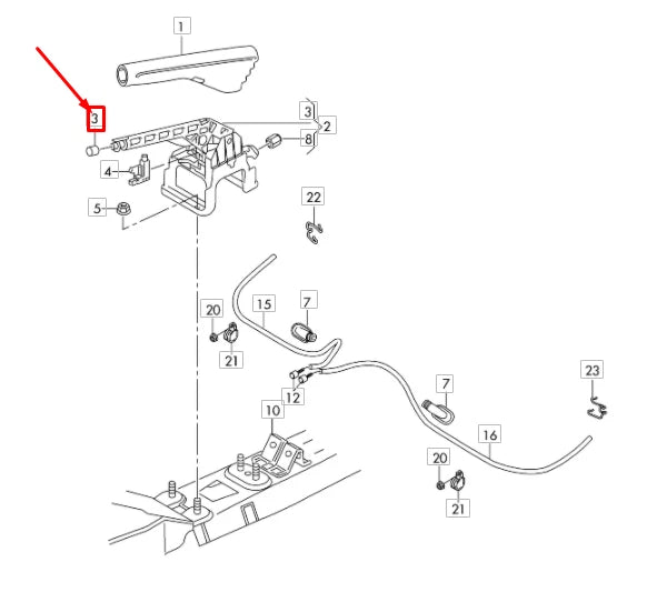 VW TOURAN 1T3 BRAKE LEVER PRESS STUD 1T0711333A3Q7 NEW