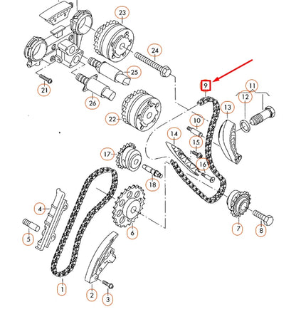 NEW AUDI Q7 4L UPPER CAMSHAFT TIMING CHAIN 03H109503 ORIGINAL