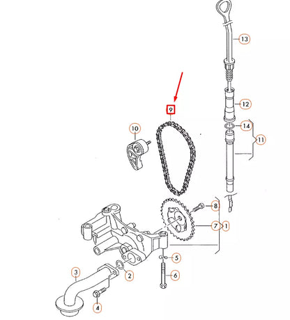 NEW AUDI A4 B7 OIL PUMP DRIVE CHAIN 038115230 ORIGINAL