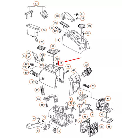 NEW VOLKSWAGEN JETTA A5 REAR CENTER CONSOLE 1K0863323R82V ORIGINAL