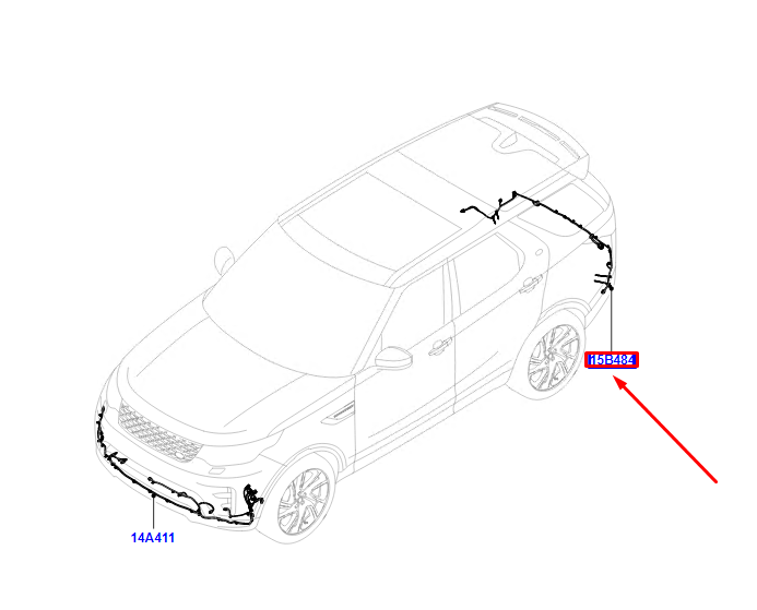 new lr discovery v l462 rear parking sensor wiring harness lr087151 original
