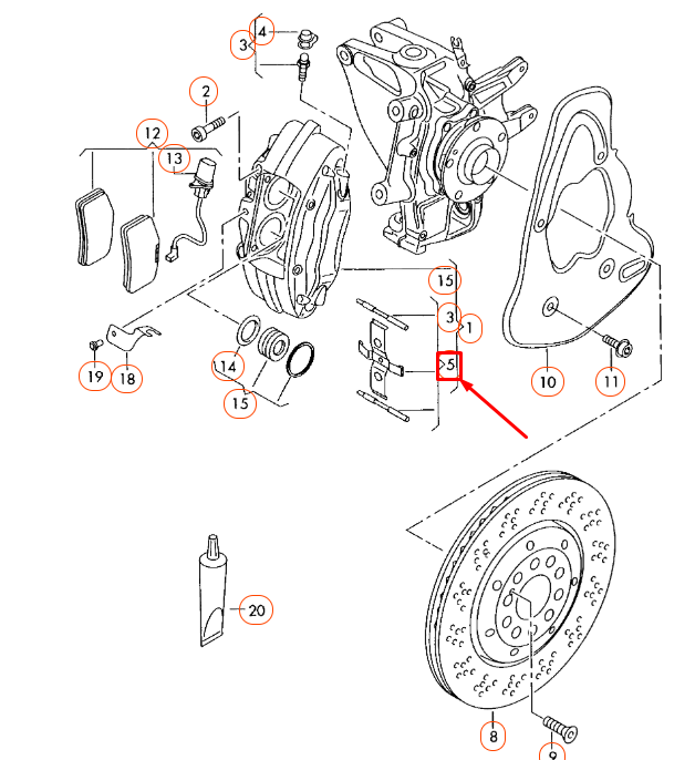 new audi r8 42 rear disc brake caliper hardware kit 420698269 original