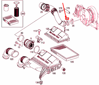 NEW MERCEDES-BENZ VITO W639 ENGINE AIR INTAKE SEAL A0179970445 ORIGINAL