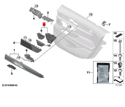 NEW BMW 7 G11 G12 REAR RIGHT DOOR PANEL ASHTRAY 51427398886 7398886 ORIGINAL