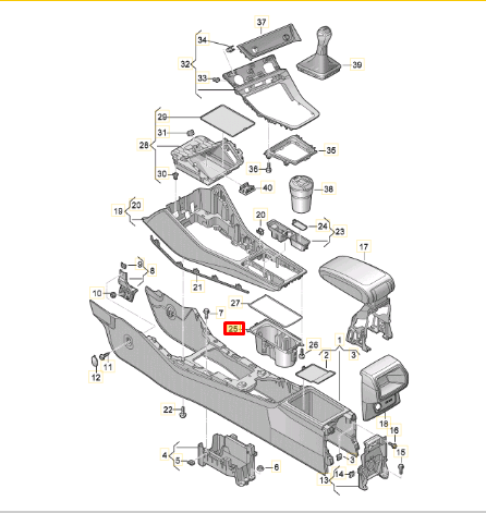 new audi q3 f3 sportback center console cup holder 83a8625334pk original