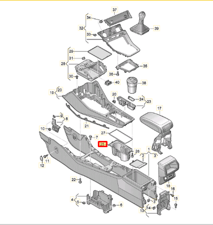 new audi q3 f3 sportback center console cup holder 83a8625334pk original